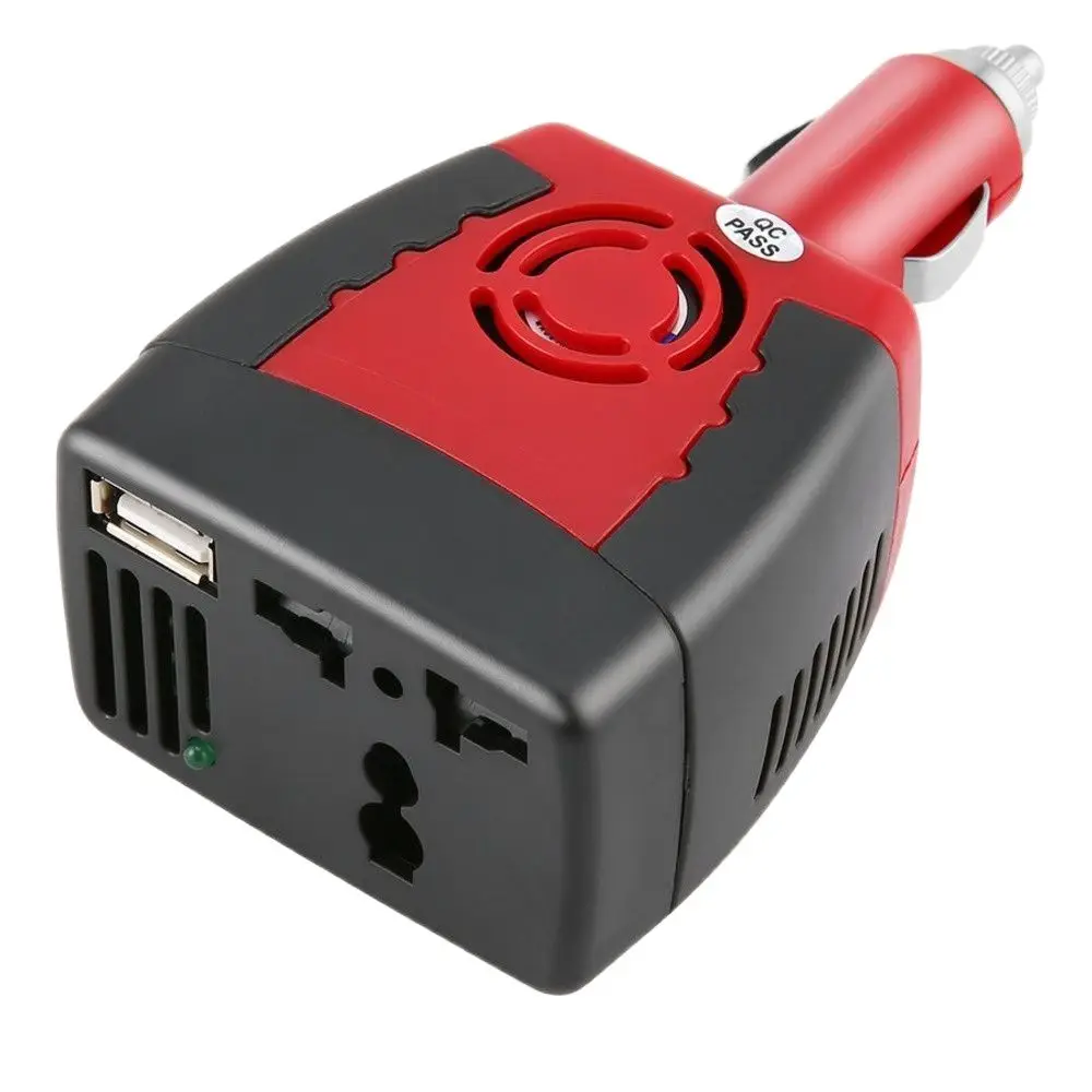 Car Inverter150W 12V DC To 220V/110V AC Cigarette Lighter Power Supply Inverter Adapter With 0.5/2.1A USB Charger Port