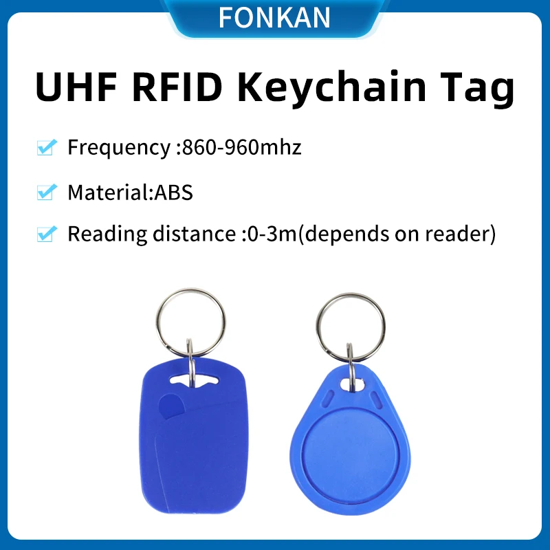 30pcs UHF RFID Card Key RFID Tag Passive Keyfob 860MHZ 960MHz ABS Work with UHF RFID Long Range Reader Access Control Solution