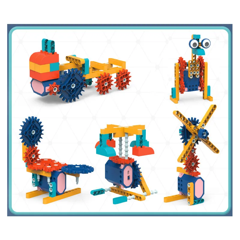 Bloques de construcción creativos para educación científica, 116 Uds., con funciones de potencia del Motor, piezas grandes, montaje de engranajes, ladrillos, regalos para niños