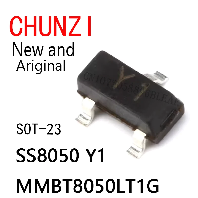 100Pcs New and Original SMD MMBT8050 Double Shigh Current Triode Transistor SS8050 Y1 SOT-23 MMBT8050LT1G