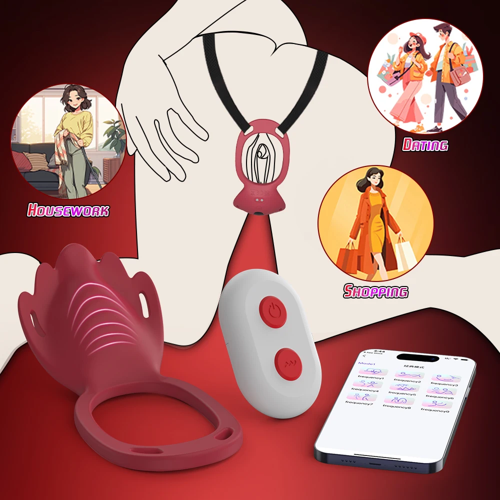 커플 여성용 진동 페니스 링, 클리토리스 자극 웨어러블 팬티 바이브레이터, 남성용 섹스 토이 (리모컨 포함)