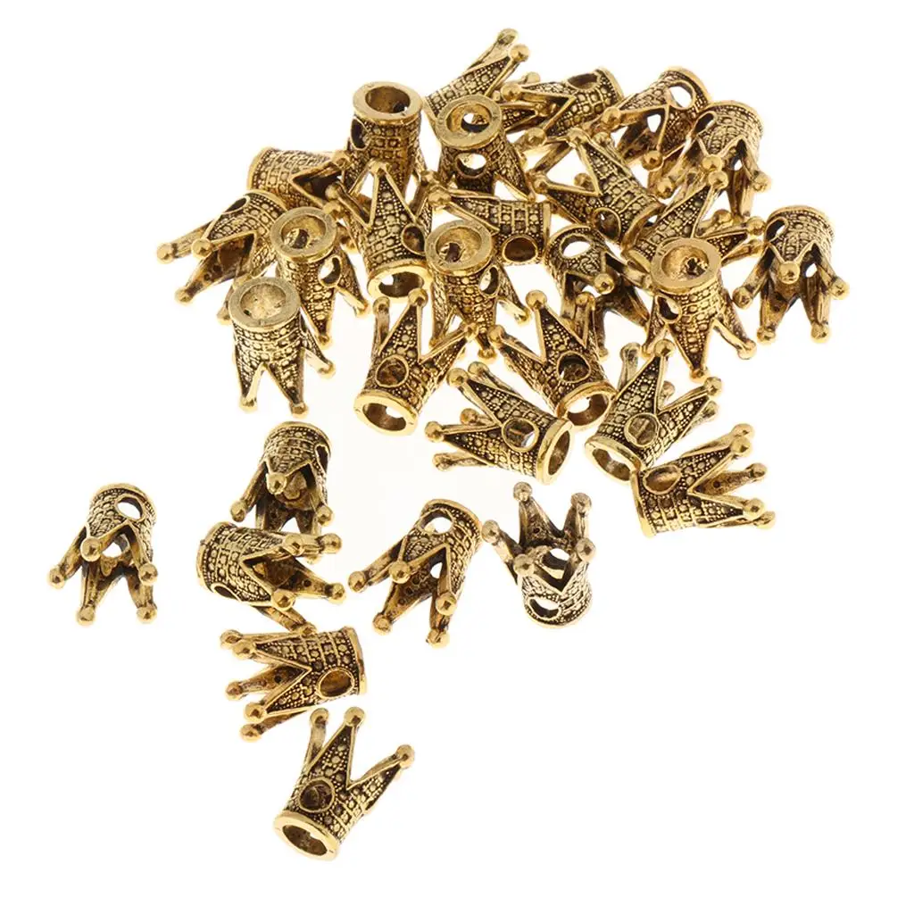 Dreadlock Ring Cuffs Crown Shaped Alloy Beads for Curly Braided Wig Hair Jewelry Accessories Making