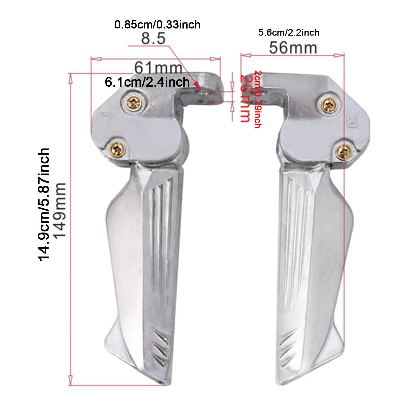 

Motorcycles Rear Foot Pegs Aluminum Alloy Compact Passenger Pedals Foldable Footrest Extension for Electric Bike Riding