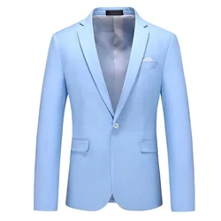 BK215Chaqueta informal de estilo empresarial para hombre, top de traje ajustado para novio