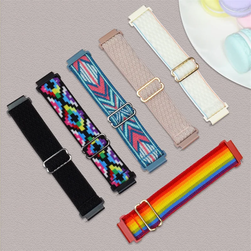 سوار بوهيمي مرن ساعة سامسونج جالاكسي ، 20 ، 22 للفرقة 5 برو ، 4 ، 6 ، كلاسيكية ، نشطة 2 ، هاواوي جي تي ، أمازون فيت ، 4-3-2 حزام