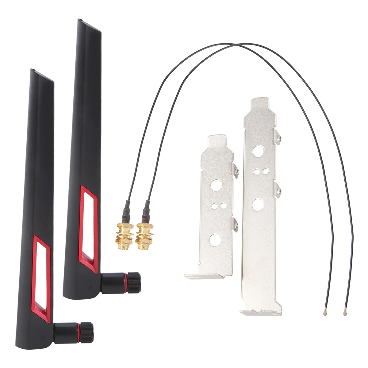 2X8Dbi Dual Band M.2 IPEX MHF4 U.Fl Cable to RP-SMA Pigtail WiFi Antenna Set for Intel AX210 AX200 9260 9560 NGFF Card