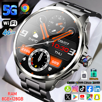 5G/4G Full Network Smart Watch 1.95 inch 720*720 Big Screen HD Video Call 8GB+128GB RAM Smartwatch Google Play WIFI GPS Sim Card
