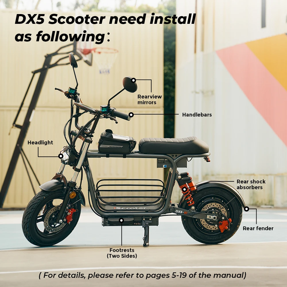 Vélo électrique de ville iScooter DX5 avec moteur sans balais, autonomie de 60-72 km, écran LCD NFC, système complet de freinage à disque et d'amortissement