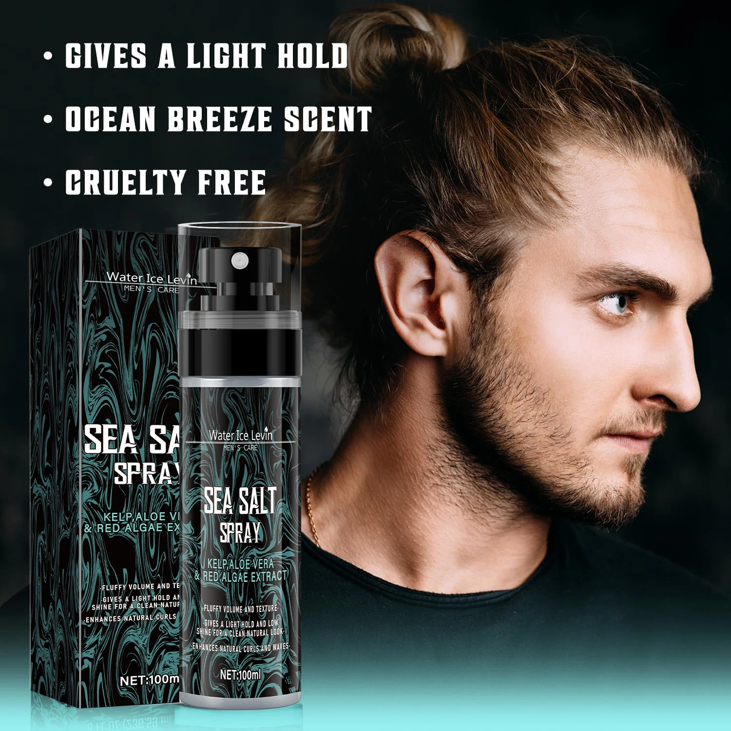 

Sea Salt Spray, Suitable for All Hair Types - Unisex, Moisturizing, Natural and Long-Lasting Fluffy and Elastic, Fashionable Styling