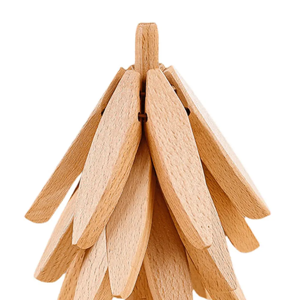 TriSALE-Support décoratif en bois en forme d'arbre, anti-brûlure, anti-chaleur, table de degrés, polymères, tampon isolé thermiquement, théière, pots chauds