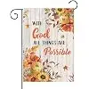WATINC Fall Religious Garden Flag - 12 X 18 Inch linen Double Side With God All Things are Possible Garden Flag, Fall Religi jjp