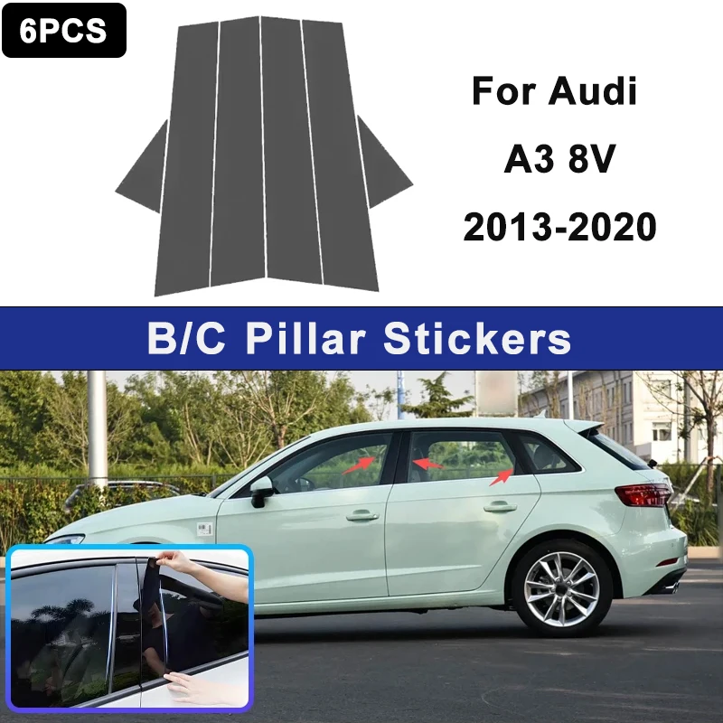 

Декоративные накладки на окна автомобиля, подходящие для Audi A3 8V 2013-2020, для украшения центральной стойки, автомобильная деталь.