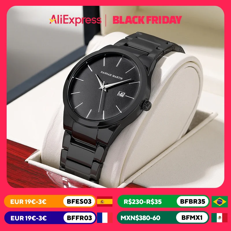 Men Watch Top Brand Luxury Calendar Stainless Steel Quartz Fashion Business Full Black Waterproof Sports Watch Relogio Masculino