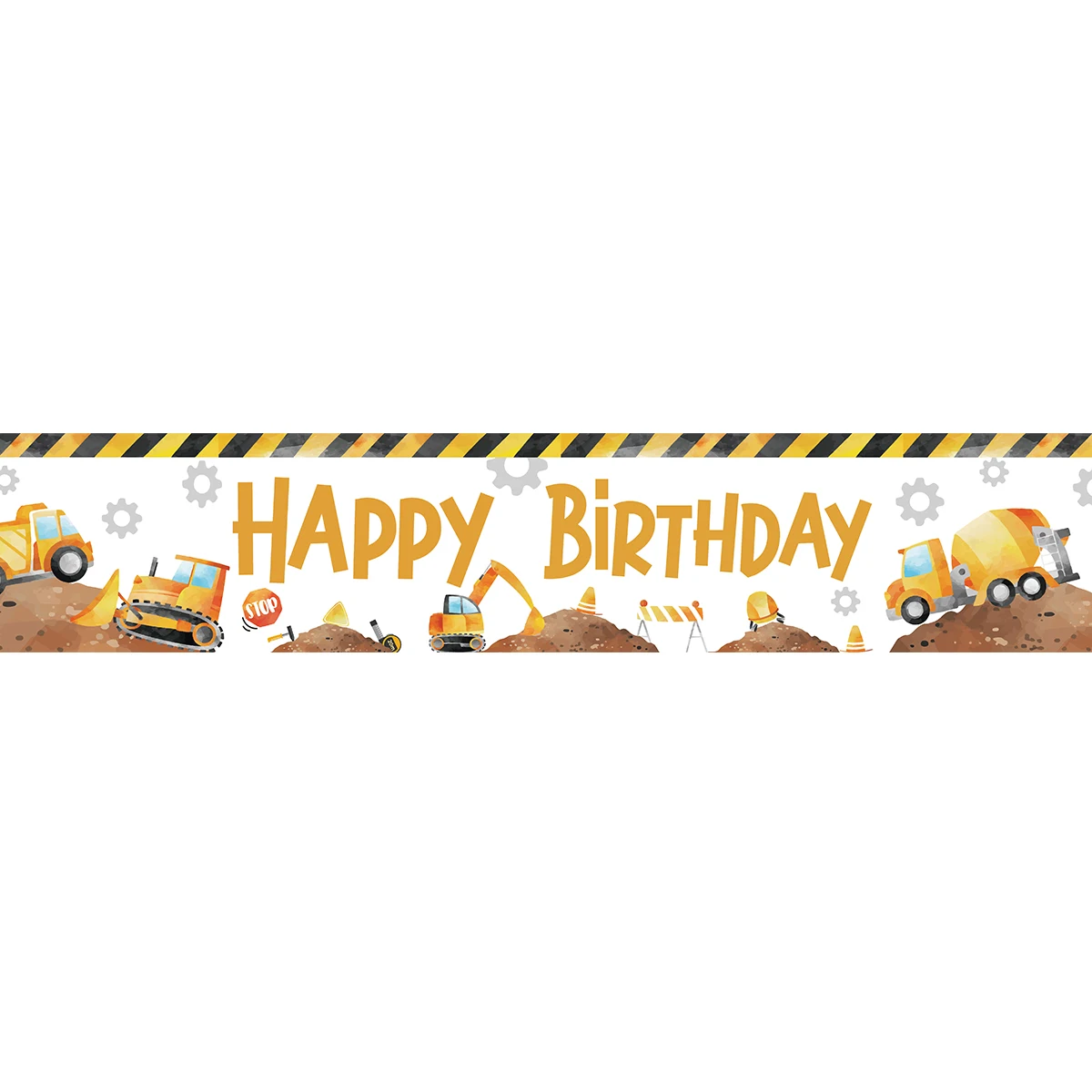 Tema della costruzione dell'escavatore Banner da appendere Sfondo della festa del primo compleanno Banner per baby shower Banner per festa di buon compleanno