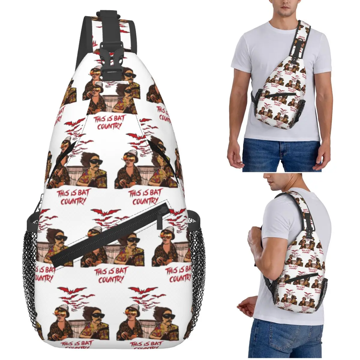 

Fear And Loathing In Las Vegas Art Нагрудная сумка Мужской рюкзак через плечо на слинге Нагрудная сумка для путешествий Туризм Рюкзак Сумка на плечо