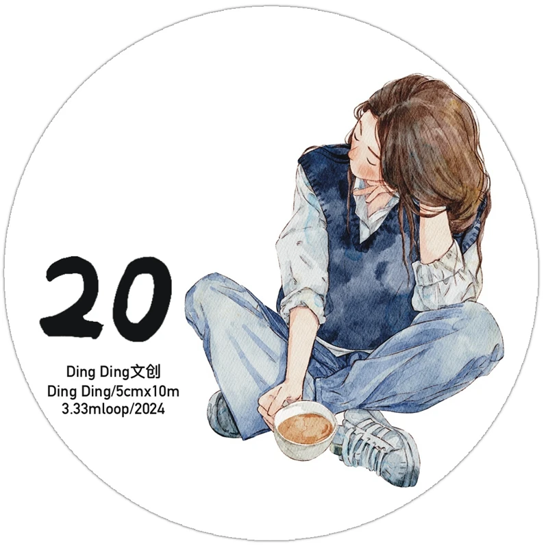 

DingDing Gilrs Journal Character 'Little Life' Transparent PET Tape for BulletJournals - Limited Edition