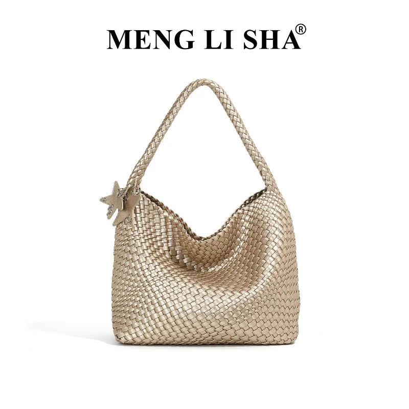 

High quality single shoulder 2026 new hand woven underarm tote bag, fashionable women's commuting large capacity handbag
