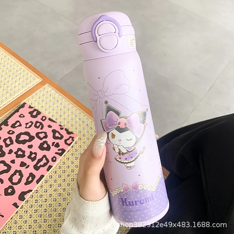 

Sanrio Kuromi Cute Stainless Steel Vacuum Insulated Water Bottle with Lock for Girls Kids School Gift