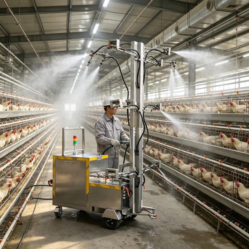 Direct Sale Multi Direction Rotating Spray Cleaning Robot For Chicken Cage Facilities Source Factory Professional Manufacturer