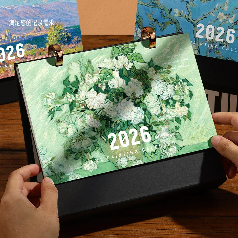 ปฏิทินวินเทจสุดสร้างสรรค์ ปฏิทินสำหรับคนรักศิลปะเหนือกาลเวลา ปฏิทินภาพวาดสีน้ำมัน ปฏิทินตั้งโต๊ะสไตล์วินเทจ ของตกแต่งโต๊ะทำงานสำหรับคนรักศิลปะ