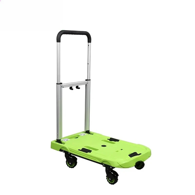 

High quality platform trolley warehouse transportation manual pallet cart folding cart loading 90kg trolley