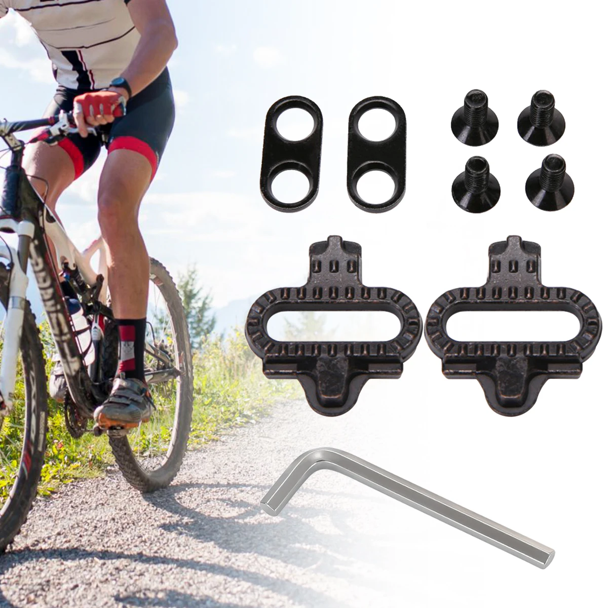 

Road Bike Pedal Shoes Cleats Clip Set Bicycle Self-Locking Shoe Locks Cycling Shoes Cleats Bike Accessories Black Road Bike Ped