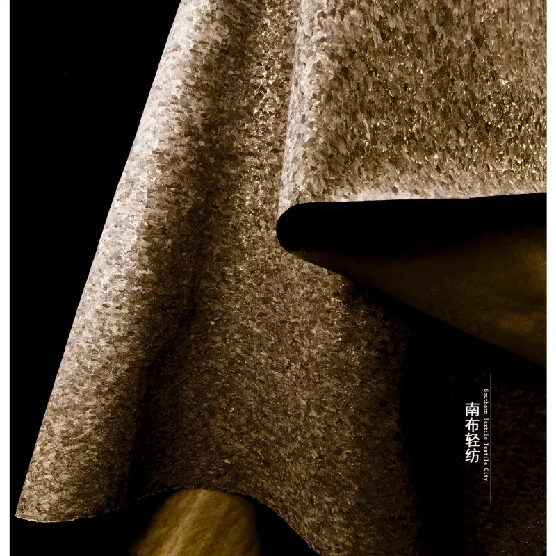 

Wood Grain Simulation Bronzing Leather Fabric Creative Wide Coat Windbreaker Cloth By The Meter for Diy Sewing Material