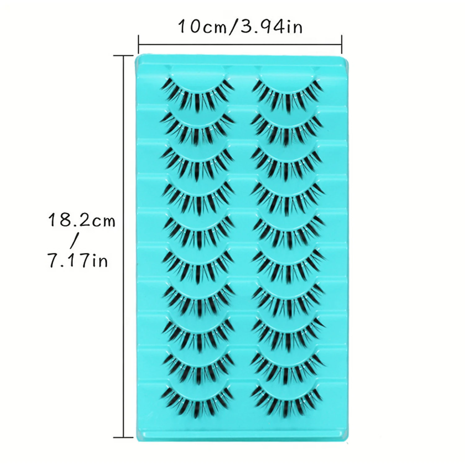 Ciglia Ciglia Manga Ciglia Cat Eye Ciglia Ciglia a spillo Ciglia arricciate Aspetto naturale sottile Ciglia finte Morbide Confezione da 10 paia