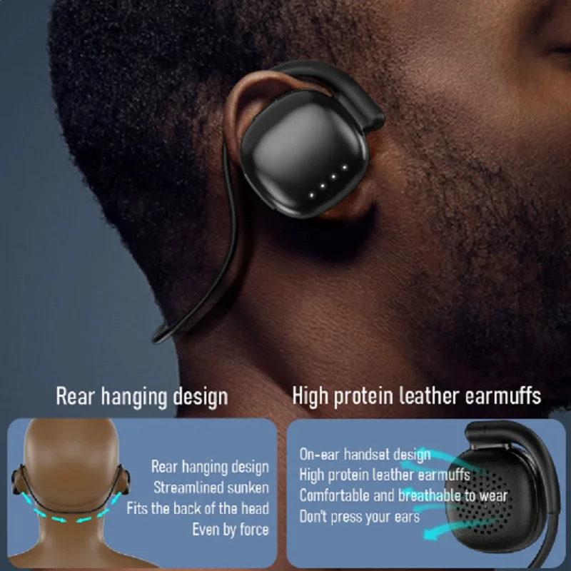 Casque Bluetooth 5.3 portable avec microphone, casque antibruit sans fil, sport, course à pied, étanche, son Hifi, écouteur