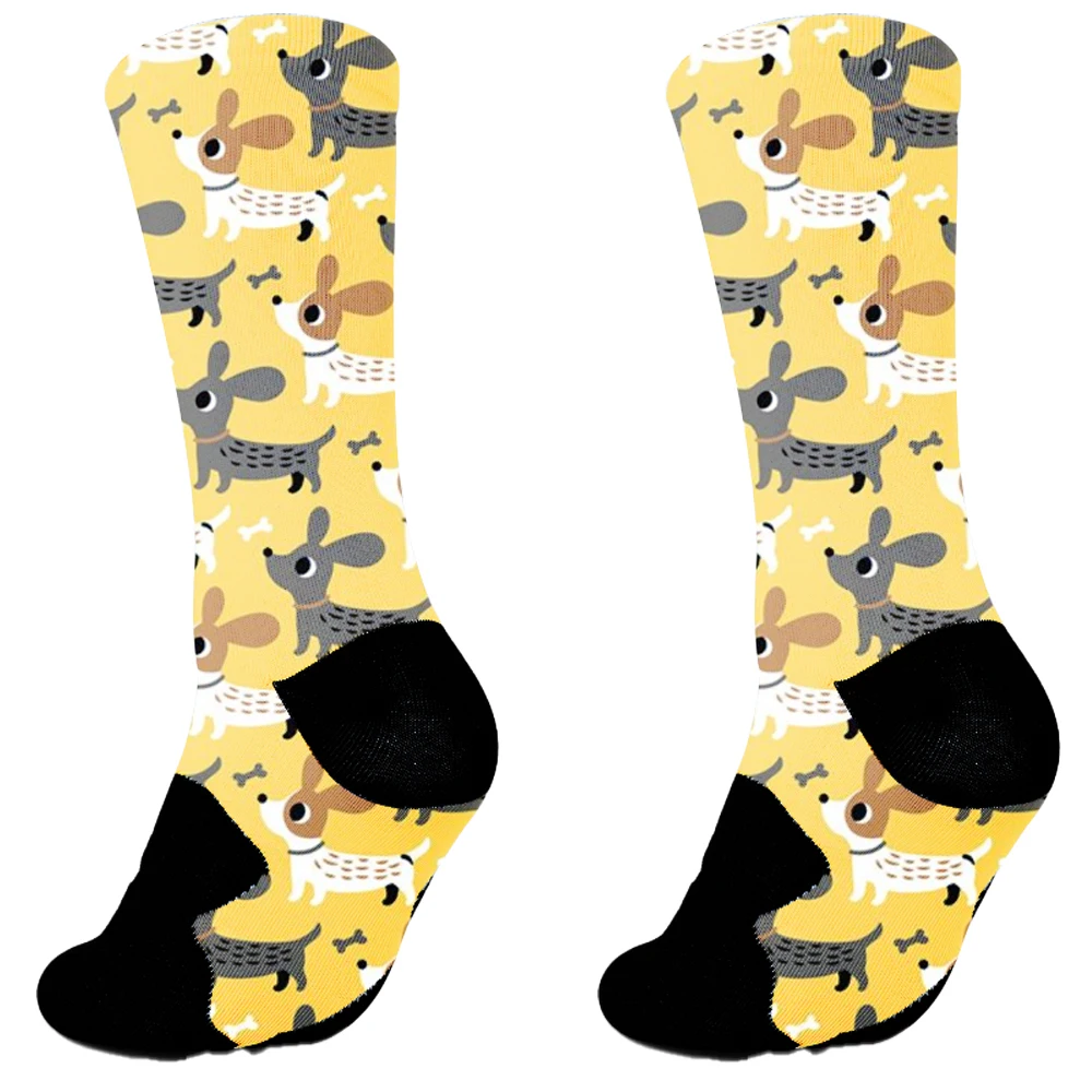 Unisex Irregular Styles Crew Socks, Algodão, Novidade, Criativo, Desenhos Animados, Presentes, Mulheres, Homens, Nova Moda