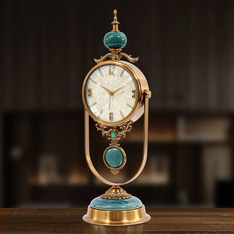European clock ornament Living room light luxury swing table  ornament American  placement desktop clock desktop
