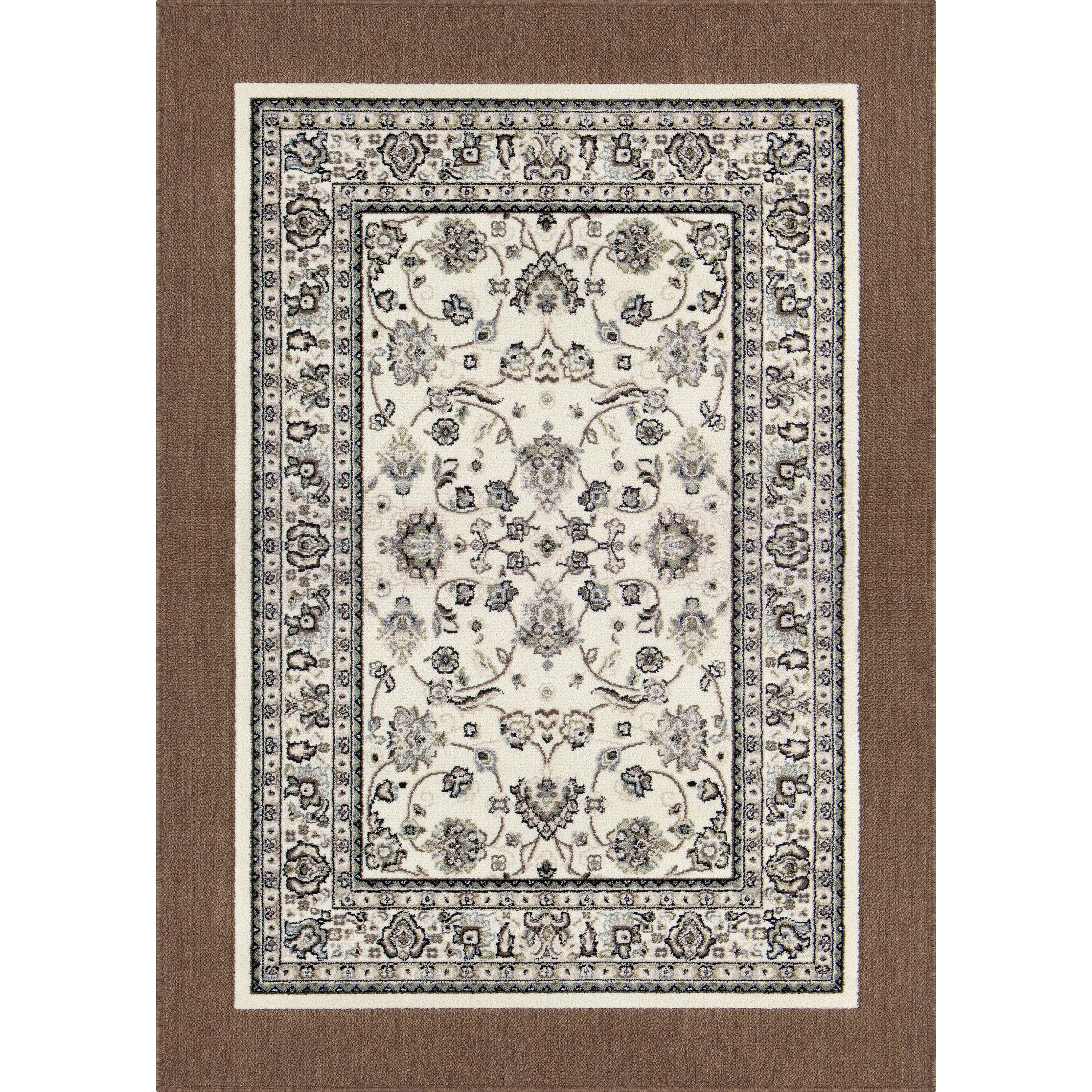 

Cream Kashan Persian, Faux Layered, Indoor Area Rug, 5' x 7'