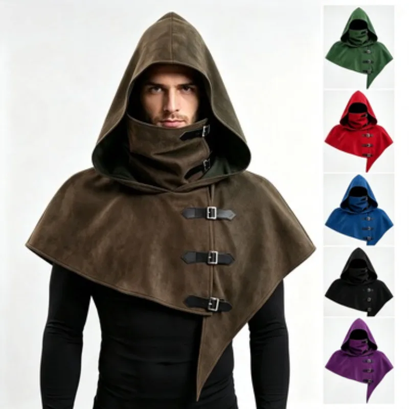 Unisex Hooded Multi-color Monk Cloak,Medieval Wizard Cosplay Costume,Halloween Role-play Outfit,Ideal for Carnival Themed Party