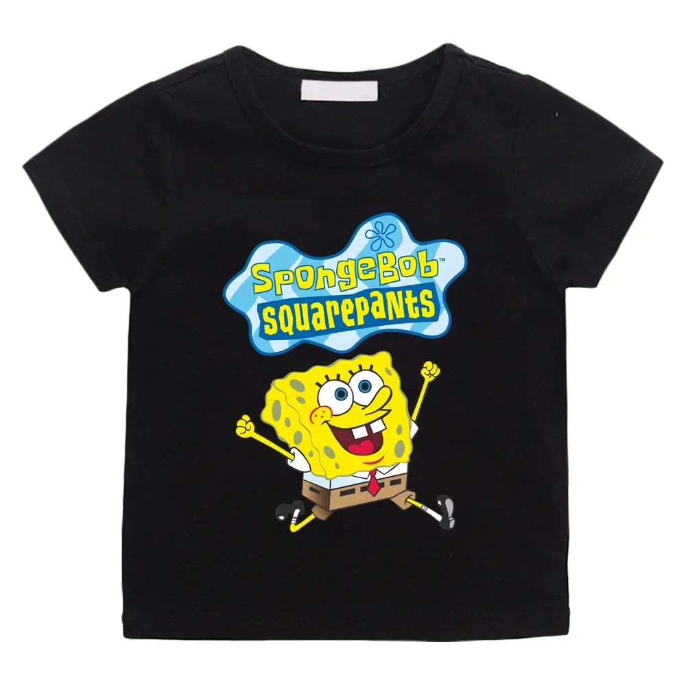 Nouveau Bob l'éponge SquarePants coton T-shirt dessin animé garçons et filles T-shirt nouveau Design à manches courtes haut de haute qualité Couple T-shirt