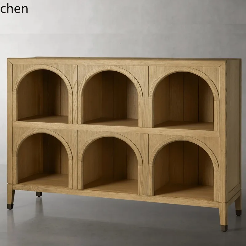 CZ  Country Retro Household Solid Wood Sideboard Furniture Living Room Decorative Cabinet Simple Storage Cabinet