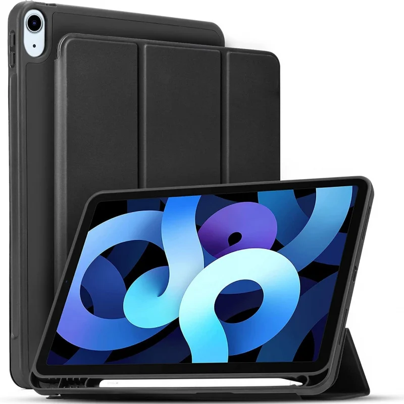 Flip Case with Pencil Holder for iPad Air 5 10.9 Pro 11 Tri-Fold Auto Wake Shockproof