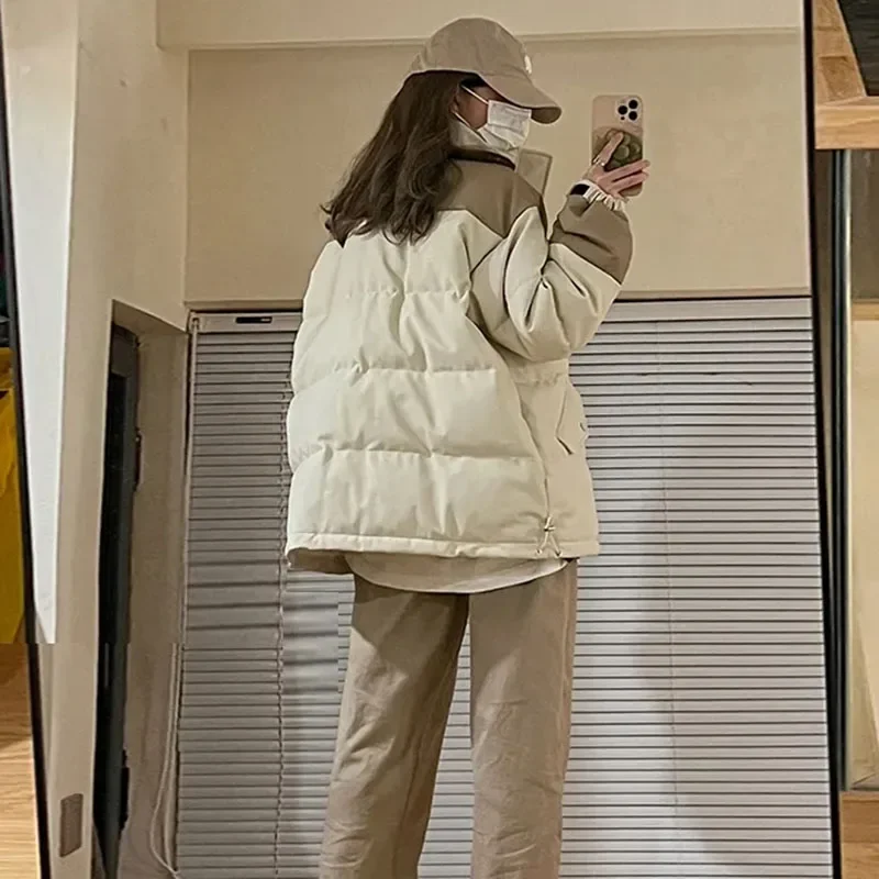 LIBIELIY 2025Autumn Winter Down Cotton Jacket Coat Women's Parkas Loose Thicken Warm Padded Design Sense Female Students Korean