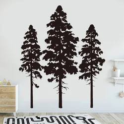Pine Trees Forest Silhouette Wall Sticker Vinyl Home Decoration Living Room Bedroom Nursery Decals Wall Landscape Murals A928