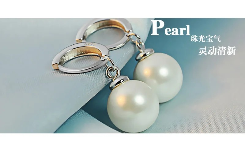 Orecchini pendenti con perle in argento sterling 925 per