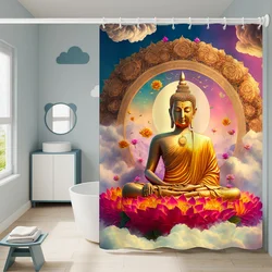 Waterproof Shower Curtain Indian Buddha Bathroom Curtains Accessories Bath Fabric Set the Anti-mold Opaque Washable 180x200 Home