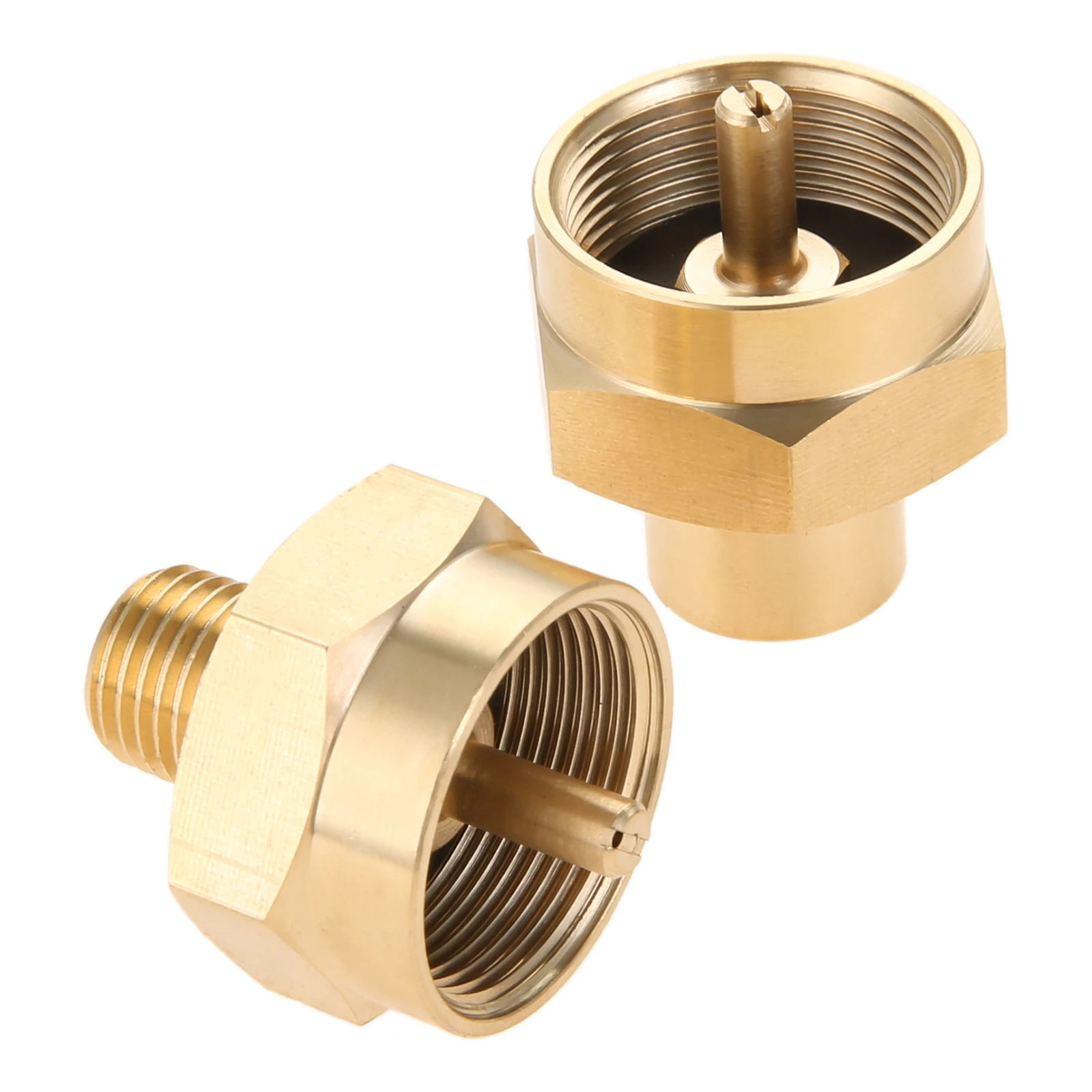 

2pcs 1LB Propane Tank Gas Bottle Refill Adapter Kit,Connection To 1/4" NPT Female&Male Thread Brass Fittings for BBQ Grill Stove