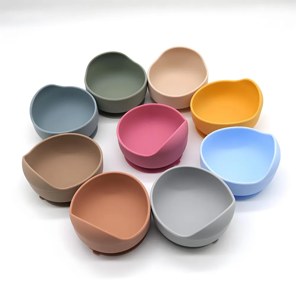 Crianças silicone ventosa tigela alimentação utensílios de mesa infantil treinamento antiderrapante aprendendo a comer tigela bebê complementar tigela
