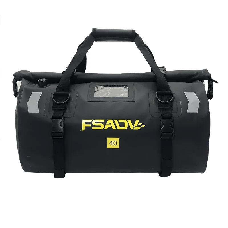 FSADV Motorcycle Bag 40L 66L Waterproof PVC Tail Saddle Bag Durable Dry Luggage Outdoor Bag Motorbike Rear Seat Bag Accessory