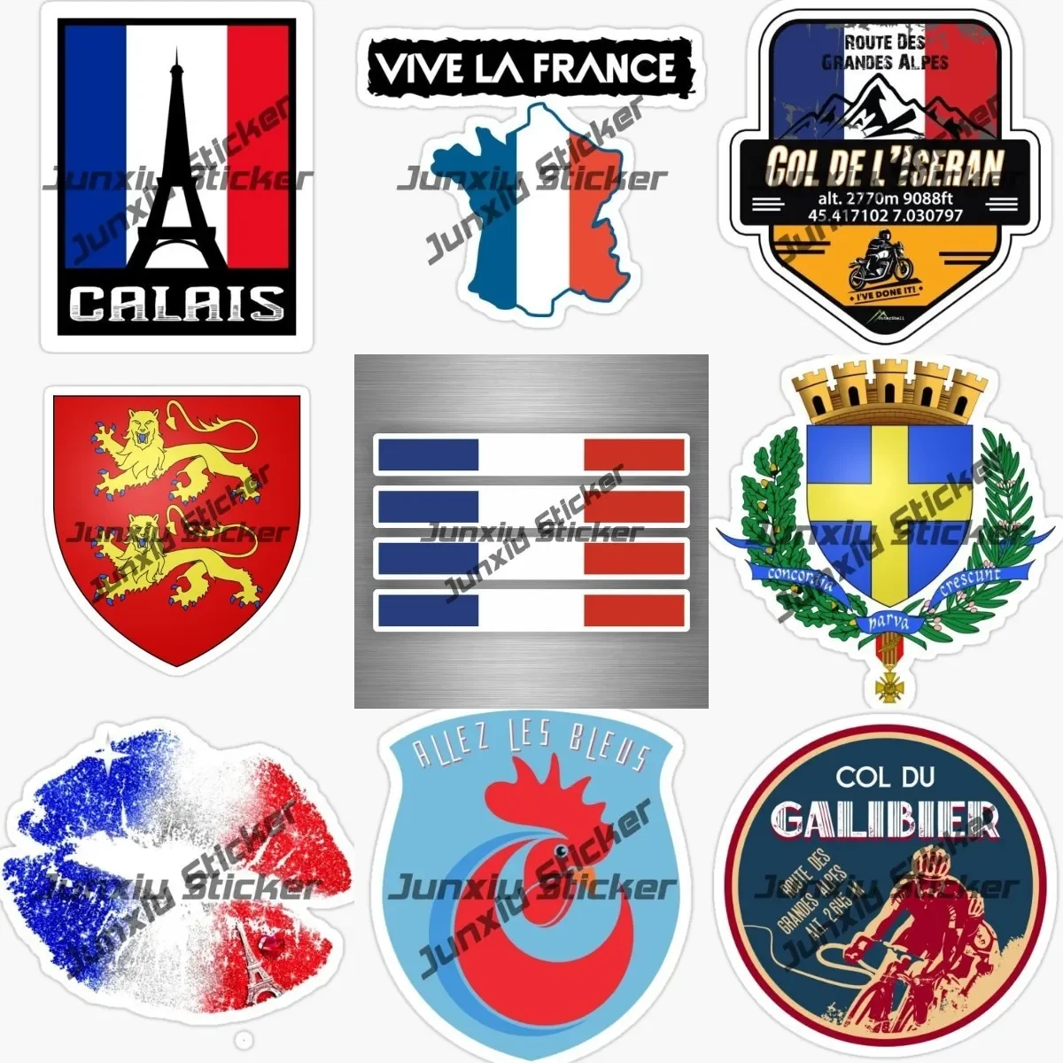 

VIVE LA FRANCE Decals Paris! Tour Eiffel Sticker with France Flag Heart Sticker Normandy Toulon Coat of Arms Sticker Allez Les