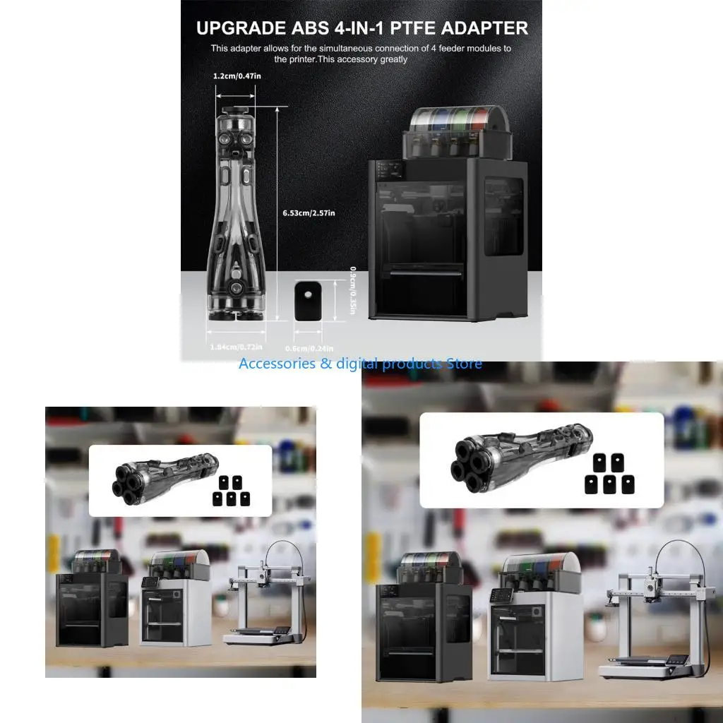77JD Advanced PTFE Tube Adapter For Lab P1 Printer Multiple Extruders Ensures Smooth Filament Flows