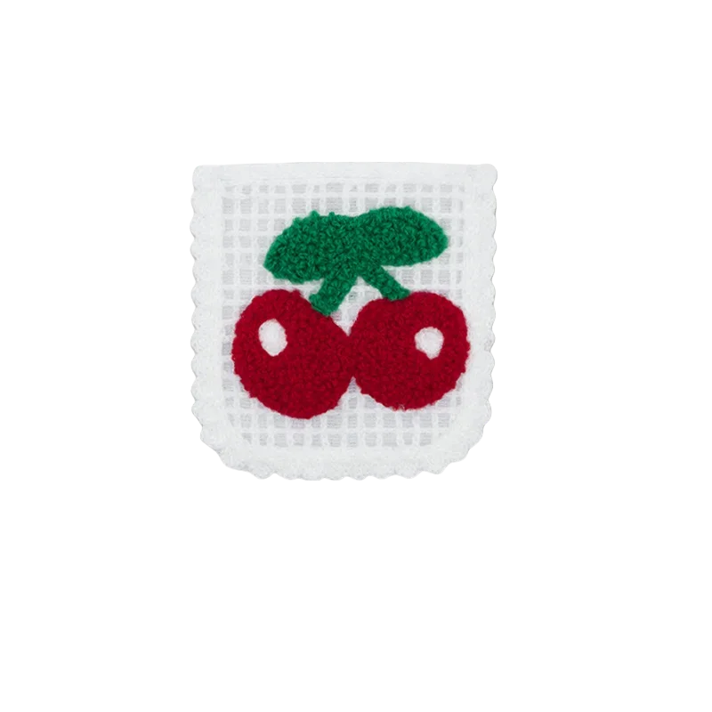 

Red Pocket Fruit Cherry Towel Embroidered Cloth Sticker Clothes Cute Decorative Accessories Chenille Patch Cartoon Patch Sticker