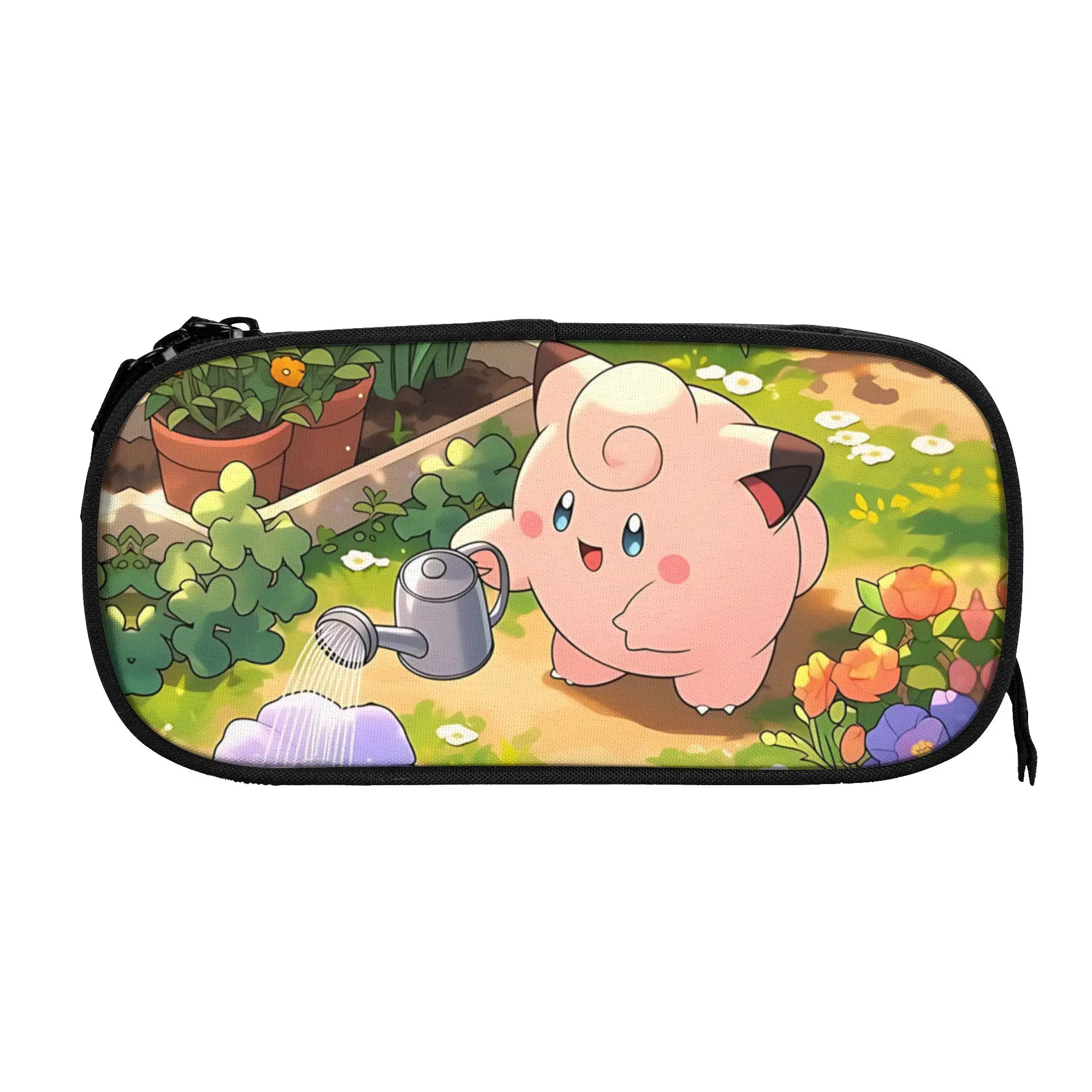 Large Capacity Bags for Child Cartoon Clefairy Garden Picnic Pattern Pokemon Lover Handheld Study Bag for Boys Gilrs Kids