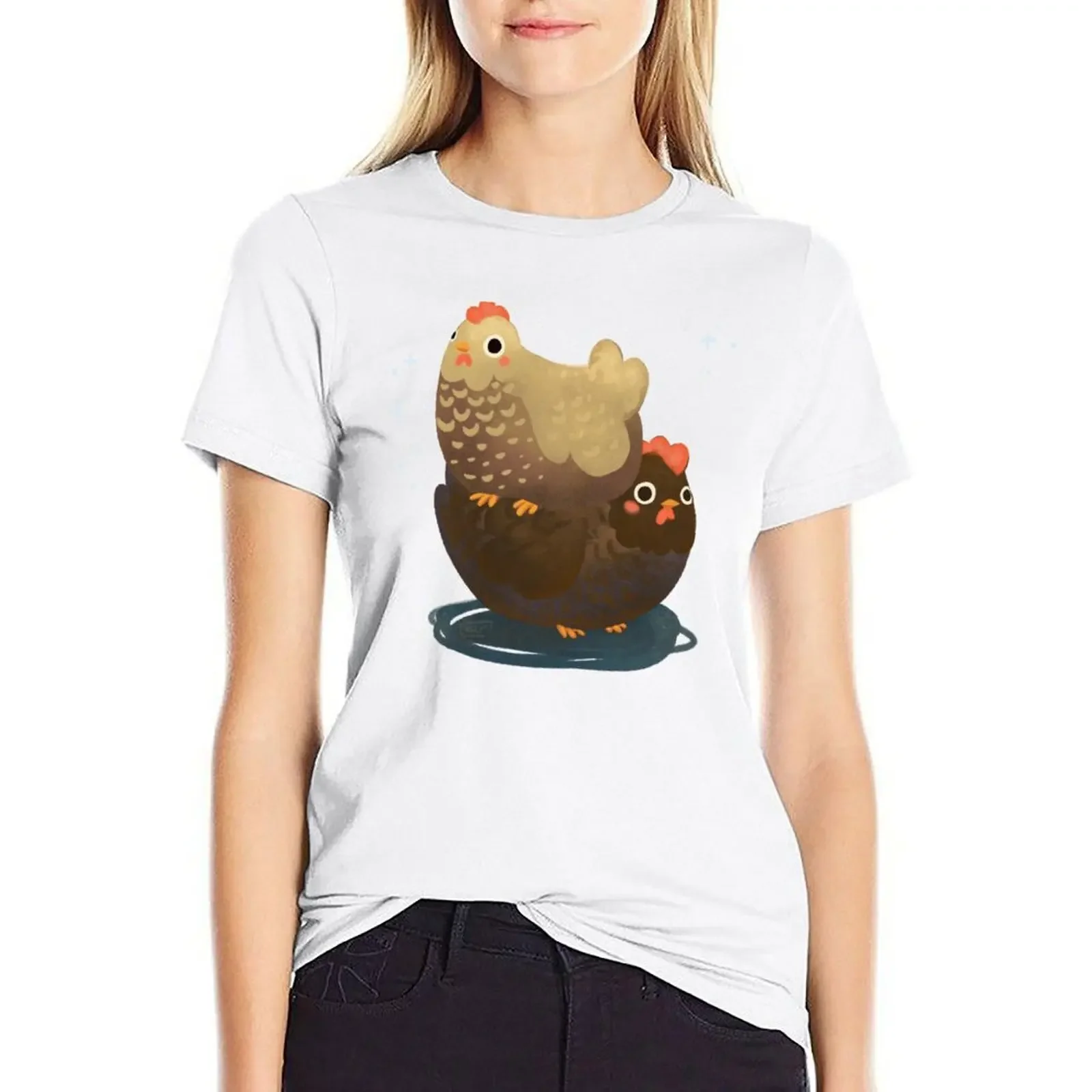 chubby chickens T-shirt aesthetic clothes oversized oversized workout shirts for Women