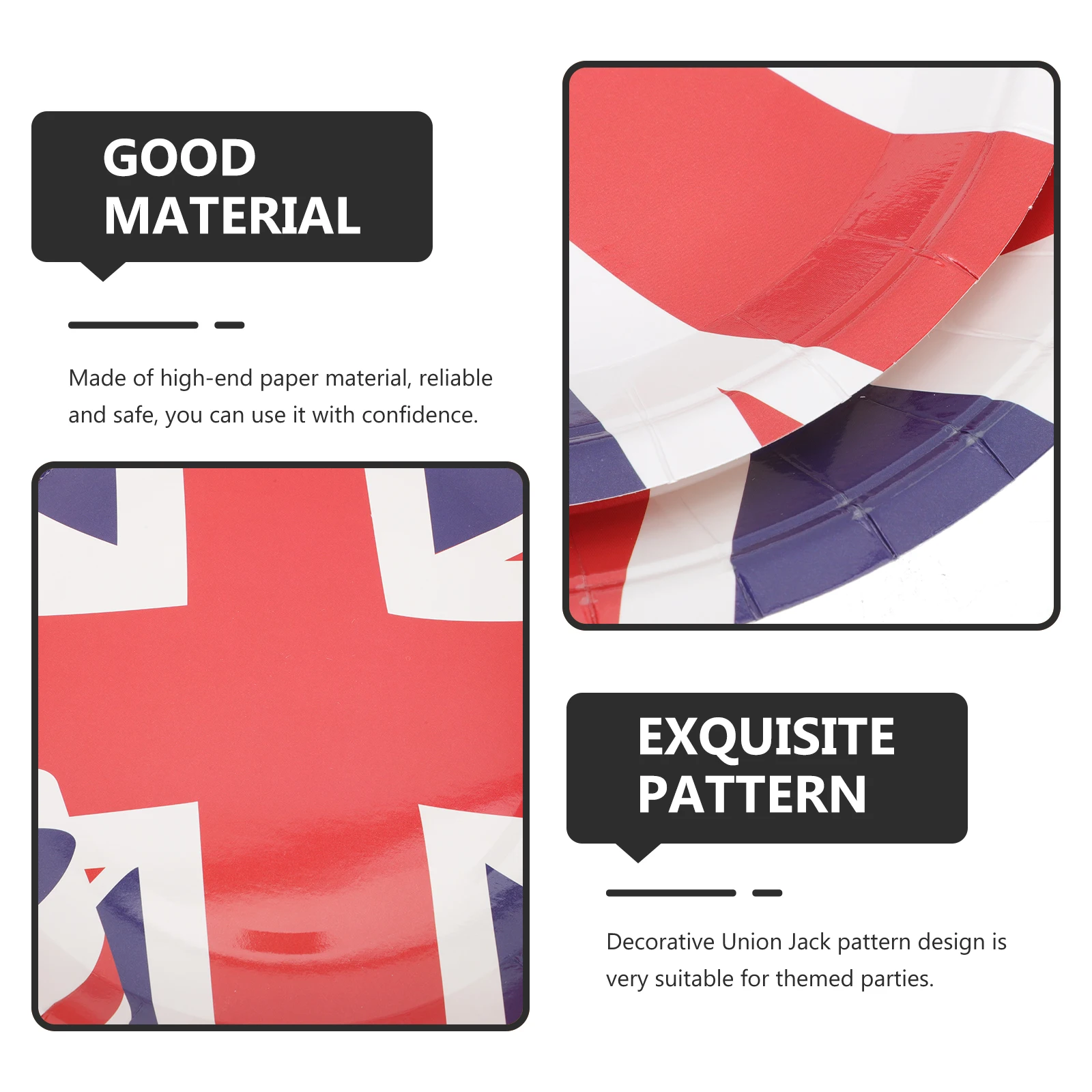 

32 шт., бумажные тарелки Union Jack, одноразовые, легкие, безопасные, товары для вечеринок, кухонная посуда для дня рождения, декоративные тарелки
