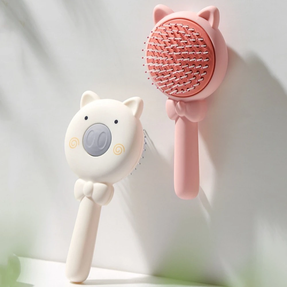 

Cartoon Pig Air Cushion Hair Comb Automatic Cleanup Cute Massage Hair Brush Styling Tool Retractable Scalp Massage Comb Girls
